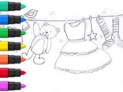Clothesline Coloring And Drawing For Kids