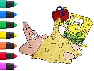 Coloring Book Spongebob Beach