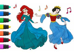 Disney Princess Dancing Coloring Book Compilation For Kids