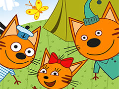 Kid-E-Cats Picnic With Three Cats Kitty Cat Games