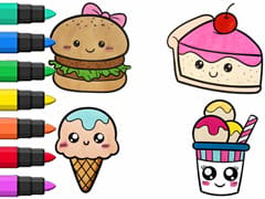 Little Cute Food Coloring Book Compilation For Kids