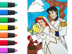 Little Mermaid Wedding Coloring Book Compilation For Kids