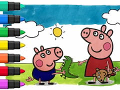 Peppa Pig Playing Coloring Book Compilation For Kids
