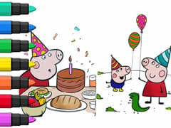 Peppas Birthday Coloring Book Compilation For Kids