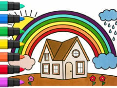 Rainbow House Coloring Book Compilation For Kids
