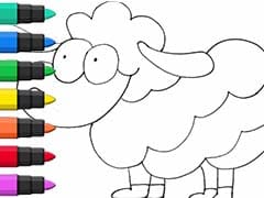 Rainbow Sheep Coloring And Drawing For Kids