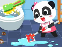 Baby Panda House Cleaning