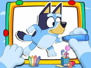Coloring Book Bluey And Bingo Chasing Play