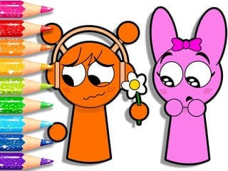 Coloring Book Sprunki Pinki And Oren