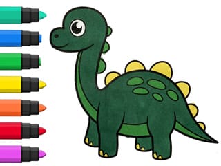 Dinosaur ASMR Coloring