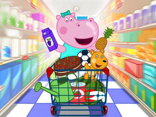 Hippo Supermarket Shopping Games For Kids