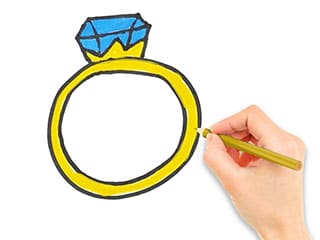How To Draw A Diamond Ring