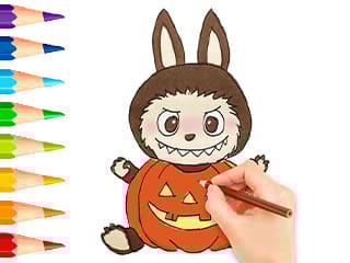 Labubu Popmart Halloween Drawing