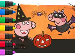 Peppa Pig Halloween Coloring Book Compilation For Kids