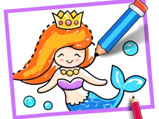 Toddler Drawing Mermaid